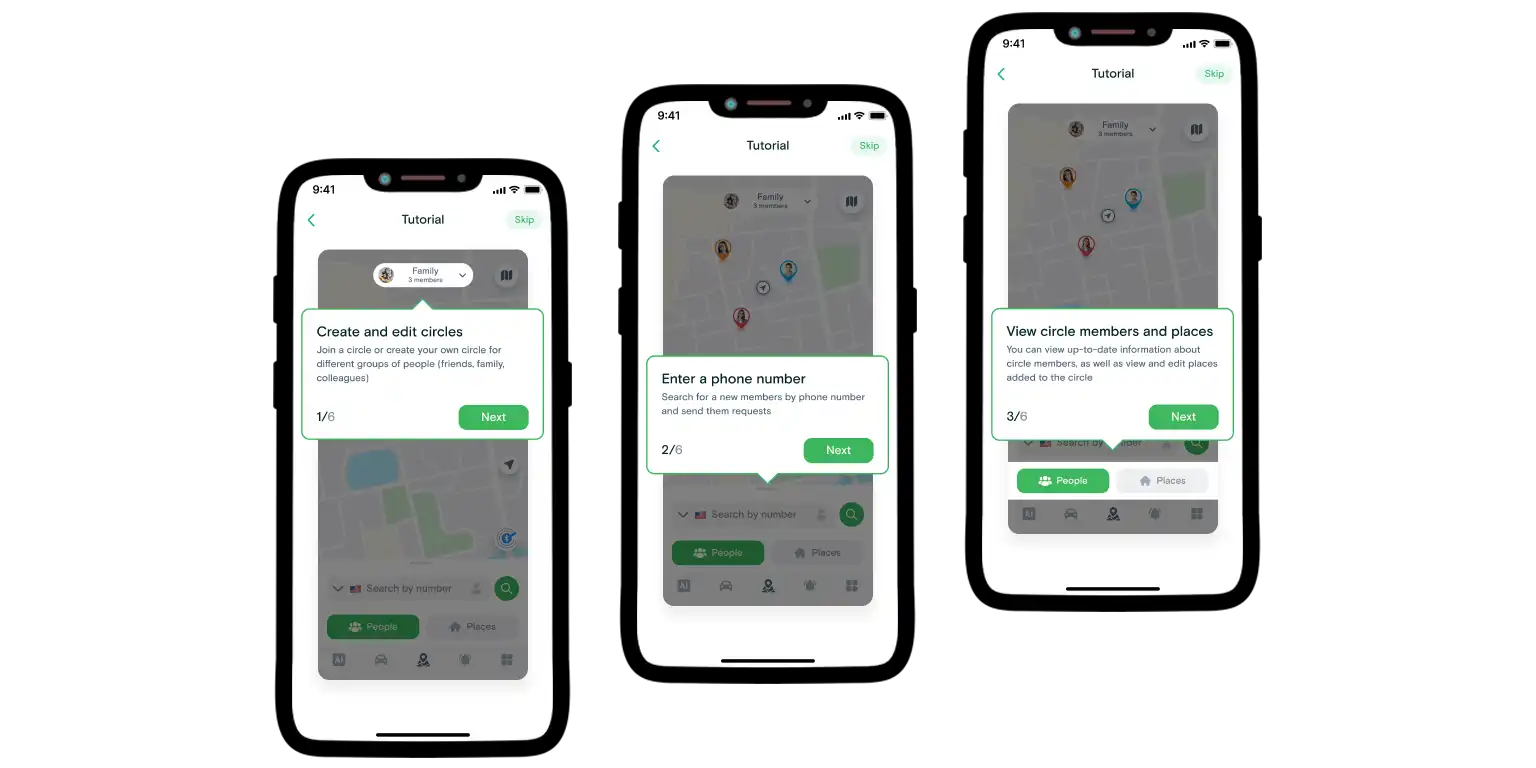 A screen with the Number Tracker app key features